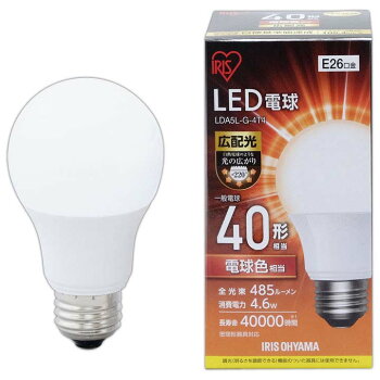 LED電球E26広配光タイプ40W形相当LDA4N-G-4T4アイリスオーヤマ