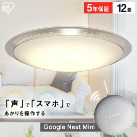 シーリングライト 12畳 おしゃれ 6.0 調色 AIスピーカー CL12DL-6.0AIT+Google Nest Mini 送料無料 LEDシーリングライト 明かり 灯り 照明 ライト 省エネ 節電 スマートスピーカー GoogleNestMini アイリスオーヤマ