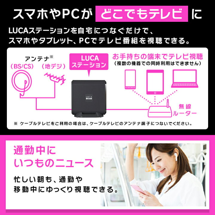 楽天市場 ワイヤレス テレビチューナー スマホ テレビ ワイヤレス Lucaステーション Ist Baul1 ブラック 送料無料 ワイヤレステレビチューナー テレビ Tv テレビチューナー 番組 地上デジタル Bs 110度 Cs チューナー アイリスオーヤマ ウエノ電器 楽天市場店