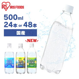 【1本あたり49.6円～】 炭酸水 500ml 送料無料 24本 48本 強炭酸水 ミネラルウォーター レモン プレーン 500ml24本 500ml×48本 ラベルレス レモン送料無料 炭酸 24 48 富士山の強炭酸水 強炭酸水500ml ケース アイリスフーズ アイリスオーヤマ