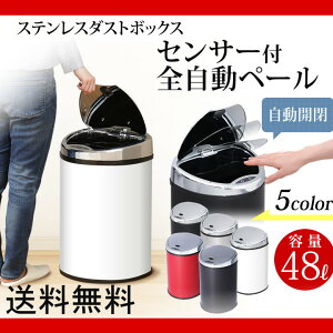 ゴミ箱 自動開閉 センサー付全自動ペール 48L 送料無料 ゴミ箱 ごみ箱 ペール ダストボックス おしゃれ ステンレス ふた付き ゴミ箱ペール ゴミ箱おしゃれ ペールゴミ箱 おしゃれゴミ箱 ペー