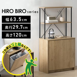 ゴミ箱 ペールカウンター おしゃれ 北欧 スリム ダストボックス ウッドペールストッカーラック付き アイリスオーヤマ HWPS-635 分別 ダストボックス スリム カウンター 2分別 棚 ダスト ラック