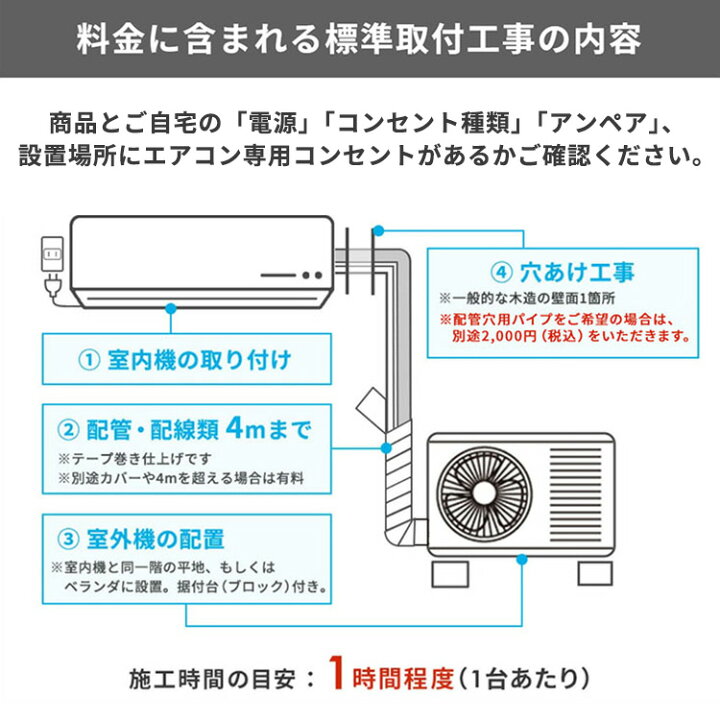 楽天市場】《設置込み》エアコン 6畳【施工込み】設置工事込み S 