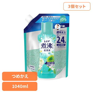 【3個セット】レノア 煮沸レベル 消臭抗菌ビーズ みずみずしく香るフレッシュグリーンの香りつめかえ用 特大 柔軟剤 香りづけ専用剤 柔軟仕上げ剤 消臭 フレグランス レノア 詰替え フレッ