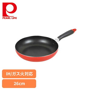 パール金属 ワコートレーディング フライパン 26cm IH ガス火対応 ニューフォア レッド HB-8046フライパン 26cm IH ガス火 オール熱源対応 ふっ素加工 こびりつきにくい お手入れ簡単 軽量 軽い パ