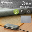 ホットカーペット 3畳 本体 カーペット 195×235cm HCM-T2420-H 電気 電気マット ホットマット 足元 あったかグッズ 足元暖房 暖房器具 ダニ対策 ダニ退治 タイマー機能 アイリスオーヤマ