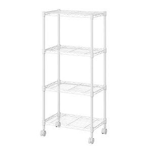 スチールラック 幅45 奥行30 黒 白 メタルラック 4段 スリム スペパ キャスター付 カラーメタルラック おしゃれ ホワイト ブラック ダークグレー グレージュ 棚 メタルシェルフ CMFー45100C アイ