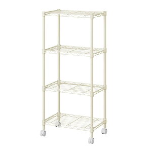 スチールラック 幅45 奥行30 黒 白 メタルラック 4段 スリム スペパ キャスター付 カラーメタルラック おしゃれ ホワイト ブラック ダークグレー グレージュ 棚 メタルシェルフ CMFー45100C アイ