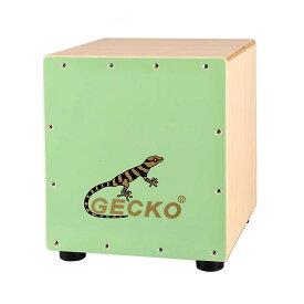 GECKO カホン Cajon ハンドドラム ローサイズ 子供 女性 打楽器 木製 タモ バーチウッド パーカション ボックスドラム 専用ケース付き 内部ギター弦 ストリング 29.5*27.5*32cm CM65G
