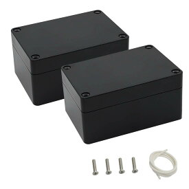 LeMotech ABSプラスチックケースIP65 防水ボックス 電気プロジェクトボックス ジャンクションボックス 接続箱 ブラック2個セット100 x 68 x 50 mm