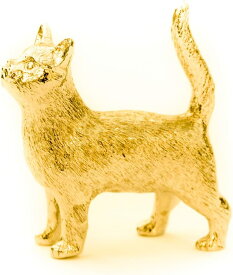 ネコ（猫）（立ち姿） 22ct ゴールドプレート イギリス製 アニマル アート フィギュア コレクション