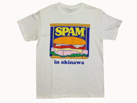 メール便ネコポス発送SPAMスパム Tシャツ（缶詰 in okinawa）メンズ　レディース白　ホワイト　Sサイズ