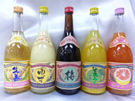 請福酒造所リキュール飲み比べ・梅酒・ゆず・生姜レモン・グレープフルーツ・シークワサー720ml　5本セッ…