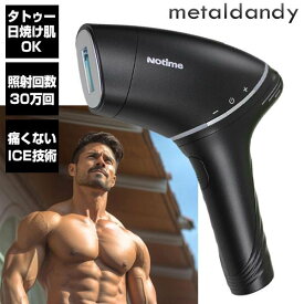 メタルダンディ metaldandy メンズ脱毛器 SKB-2110 3種のアタッチメント付 光脱毛器 ヒゲ 髭脱毛 日焼け タトゥー 刺青ありで使用可能