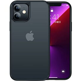 CASEKOO IPHONE12 ケース IPHONE12PRO ケース 指紋防止 米軍MIL規格 耐衝撃 2022年新型 SGS認証 黄変防止 耐久 ストラップホール付き ワイヤレス充電対応 アイフォン12用 12PRO用 カバー(マットブラック)