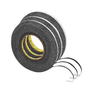 Mesanda3M両面接着テープ極薄両面テープ超強力粘着テープ多用途強力粘着携帯電話パソコンタブレットLED液晶パネル修理用3本セット幅1mm/2mm/3mmx長50m黒(ブラック)