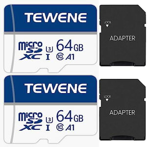 TEWENETF�J�[�h64GB2���Z�b�g�������[�J�[�h�}�C�N���J�[�h�����\������Class10A1�K�iUHS-IU3�e�ʊg���ϒቷ/�ύ����h����X���]����������