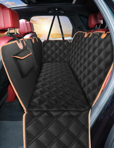 KYGペット用ドライブシート汎用版全車種車ペットシート後部座席可視メッシュ窓飛び出し防止リード付き汚れ防止防水耐摩滑り止め簡単取り付け折り畳み式ブラック135x45x45cm