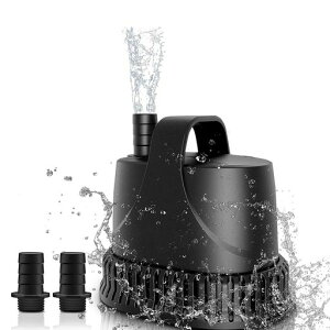 水中ポンプ小型給水ポンプ排水ポンプ水槽底部入水式水流ポンプ循環ポンプ水汲み上げポンプ水槽ポンプ流量調整可能100V吐出量1500L/H最大揚程2M静音設計ミニ給水/排水/水族館/水栽培/噴水/…