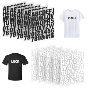 サムコスアイロン接着文字ステッカーアイロン転写ステッカーPU材質アルファベットステッカーA-Z数文記号大文字の英字熱転写文字印刷プリントアップリケDIYTシャツ衣類布地用装飾用工芸…