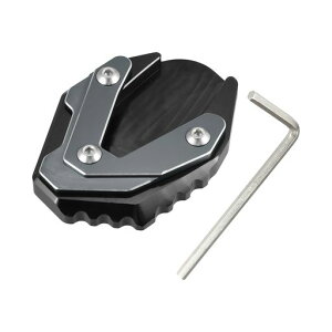 XAUTOHAUX1セットのオートバイキックスタンド拡張パッドサイドスタンドサポートプレートブラックチタンカラーSuzukiに対応ジクサー250SF2018-2023用