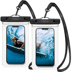 Spigen �X�}�z �h���P�[�X 2���Z�b�g ���� iPhone Pixel Xperia �ő�8.2�C���`�Ή� �^�b�`�\ ��F�� ���� �����B�e �����C ���� �ނ� �C IPX8�F�� ���S�h�� �l�b�N�X�g���b�v�t�� A601 AMP03098