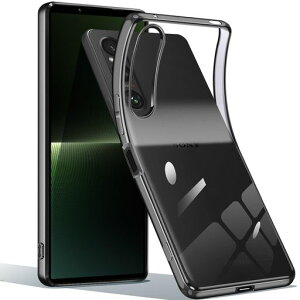 kakabote�ƌ݊����̂���Xperia1V�p�̃P�[�X�N���A�X�}�z�P�[�XSOG10SO-51D�G�X�N�y���A1V�p�̓����J�o�[�ϏՌ�TPU���^�y�ʃ��b�L���H�\�t�g�P�[�X�l�C�ی�J�o�[(�u���b�N)