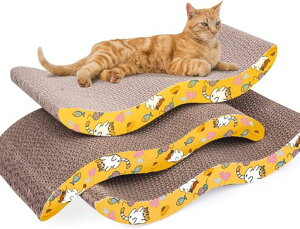 Lartisan猫爪とぎダンボール爪磨きネコ用品M型カーブ猫スクラッチャー猫おもちゃ猫ソファー経済耐久猫つめとぎ段ボール両面使える(3個セット)