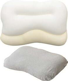 アクア ナイスデイ 枕 グレー 60×40CM 日本製 (本体) 雲に包まれるような ふっくら もっちり 隙間サポート 丸ごと洗える 専用カバー付き 枕干し付き 32060013