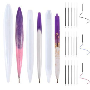 5WYOUKEペン形シリコンモールドボールペン筆形3種類15本芯付きレジンシリコンモールドDIY手作りエポキシ樹脂UVレジンオフイス用文房具手芸用品子供学用品筆記具初心者向け再利用可能贈り物