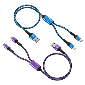 2in1iPhone�[�d�P�[�u���u2�{�g/1.2M�v�^�C�vcUSB�P�[�u�����C�g�j���O�P�[�u��2.4A&3A�}���[�dHaoano�}���`�R�l�N�^�P�[�u��2�C��1�[�d�R�[�h2�䓯�����d�\iPhone17Pro