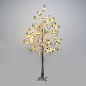 クリスマスツリー 150CM 雪化粧 48個 LEDライト付き ブランチツリー CHRISTMAS TREE 電飾付き ホワイト 雪付き フロスト加工 組み立て簡単 屋内 室内 おしゃれ 白