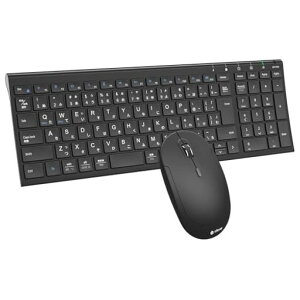iClever �L�[�{�[�h ���C�����X �L�[�{�[�h �}�E�X �Z�b�g ���{��z�� �É� �����^ ���� 2.4G USB�ڑ� �t���T�C�Y �e���L�[�t�� �}�E�X3�i�KDPI �p�\�R�� PC���@�\�Ή� Windows/Mac�Ή� IC-BK22Combo