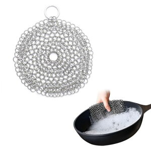 Coollooda金たわし鋳鉄スクラバー金属たわし鋳鉄クリーナーチェーン金たわしかなだわしステンレスたわし食器洗い防錆焦げ取り衛生的