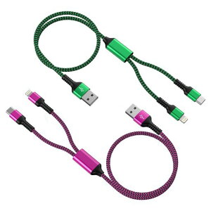 2in1 �[�d�P�[�u�� lightning�u2�{�g/1.2M�v�}���`�[�d�P�[�u�� �^�C�vc USB�P�[�u�� ���C�g�j���O�P�[�u�� 2.4A&3A�}���[�d Haoano 2�C��1 �[�d�R�[�h iPhone&Android�������d�\ iPhone