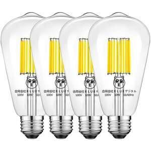 Zohadtak10W�G�W�\���d��LED�t�B�������g�d��E26����ST64100W�`����1200lm4000K�����F�N���A�^�C�v�V�����f���A�p���g���d��360�x�L�z���^�C�v�������Ή�PSE�F�؍ς�4��(10W�����F)