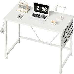 YeTomデスク机pcデスク勉強机幅80cmパソコンデスク収納袋付き学習机小さいつくえ作業机在宅組立簡単テレワーク白い