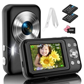 BOFYPOO デジタルカメラ デジカメ MICRO SDカード付属 首掛けストラップ付き 4400万画素 HD1080P録画 16倍ズーム 2.4インチIPSスクリーン ビデオ録画 ウェブカメラ 多機能カメラ 使いやすい 軽量 小型 (ブラック)