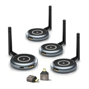 AIMIBOワイヤレスHDMI送受信1x送信機+3x受信機セット受信機6台増設可能拡張モード対応1080P/5Ghz/50m安定転送距離HDMI無線映像音声同期出力ストリーミングメディア日本技適認証済