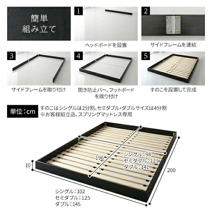 楽天市場】ベッド セミダブル ボンネルコイルマットレス付き ブラック 