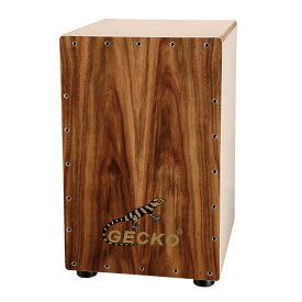 【U-LIFE(ユーライフ)楽天公式】カホン 楽器 初心者 子供 Cajon 打楽器 木製 ナチュラルコア バーチウッド パーカション ボックスドラム 専用ケース付き 内部ギター弦 ストリング 31x30x48cm GECKO CL10KOA