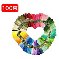 刺繍糸 刺しゅう糸 100色 100束 セット 糸 手縫い糸 クロスステッチ パッチワーク 編み物 ミサンガ マク…