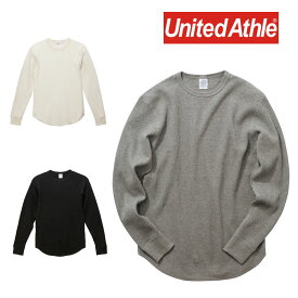 United Athle ユナイテッドアスレ 10.3オンス ヘビーウェイト ワッフル ロングスリーブ Tシャツ メンズ 長袖 ロンt 無地 396001 3960-01 長袖tシャツ 10.3oz ブラック 黒 ホワイト 白 グレー ワッフルtシャツ 厚手 ヘビーオンス ミリタリー インナー 防寒 秋 冬 綿100 リブ