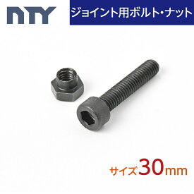 メタルラック パーツ ブラックメタルジョイント用 ボルト・ナット 首下:30mm 10本セット