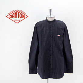 【SALE 30%OFF】DANTON ダントン メンズ ブロードチェック バンドカラーシャツ［DT-B0003STC］【BASIC】【返品交換不可】