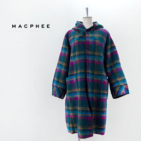 【SALE 30%OFF】TOMORROWLAND MACPHEE マカフィー レディース シルバーチェック フーデッドコート［12-08-34-08101]【2023FW】【返品交換不可】