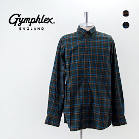 Gymphlex ジムフレックス メンズ ツイルチェック 長袖ボタンダウンシャツ［GY-B0196CTE］【2023FW】