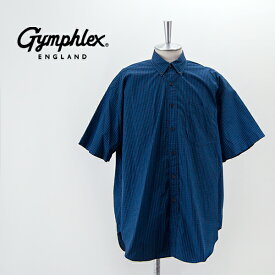 Gymphlex ジムフレックス メンズ ボタンダウン 半袖チェックシャツ［GY-B0157MUS］【2023SS】