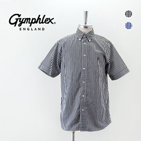 Gymphlex ジムフレックス メンズ 半袖 ボタンダウン ギンガムチェックシャツ［GY-B0244MGG］【2024SS】