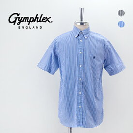 Gymphlex ジムフレックス メンズ 半袖 ボタンダウン ストライプシャツ［GY-B0244MGS］【2024SS】